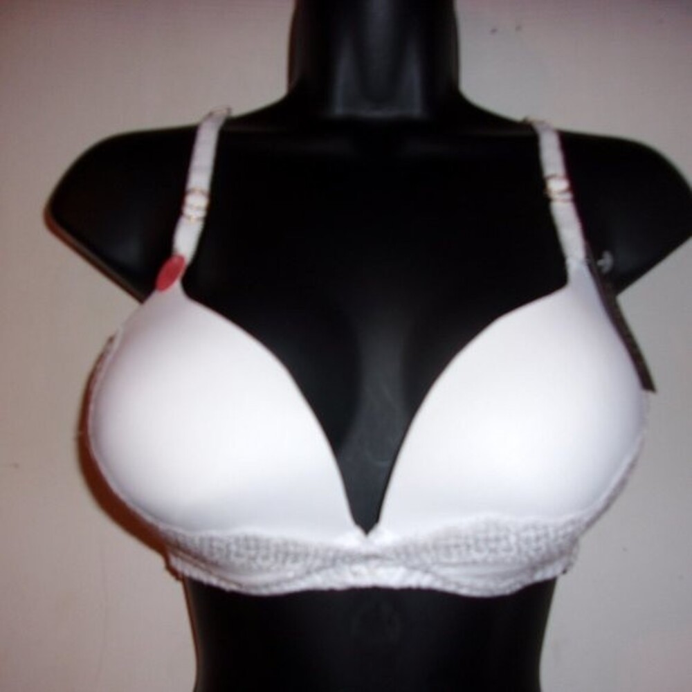 Youmita White Demi Soft Cup Lace 34C Bra NWT